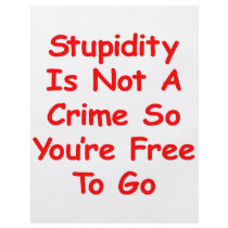 Stupidity Is Not A Crime So You're Free To Go Full Color Flyer