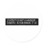 STUPIDITY ROUND STICKERS