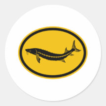 Sturgeon Round Sticker