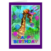 Style 005 de jungle de joyeux anniversaire cartes de vœux