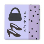 Style -  Black Purse and Black Shoes Refrigerator Magnet