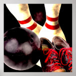 Style de grunge de vitesse de bowling posters