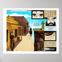 Style occidental comique de GRAND cowboy vieux Affiche