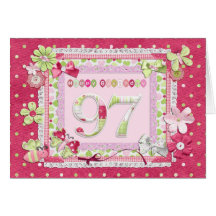 style scrapbooking de quatre-vingt-dix-septième an cartes de vœux