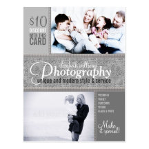 Style Tribal Silver Photography Business Postcard
