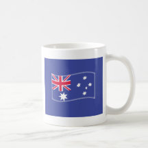 Stylised Aussie Australian flag on a blue backgrou Coffee Mugs