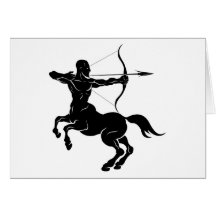 Stylised centaur archer illustration greeting cards