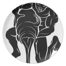 Stylised water bearer illustration plates