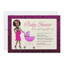 Stylish African American Baby Shower Custom Invitations
