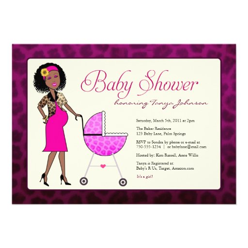 Stylish African American Baby Shower Custom Invitations