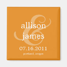 Stylish Ampersand Save The Date Magnet (Orange)