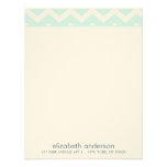 Stylish Aqua Zig Zag Chevron Pattern Note Cards Personalized Invitation