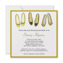 Stylish Ballet Flat Shoes Bridal Shower Invitation