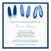 Stylish Ballet Flat Shoes Bridal Shower Invitation
