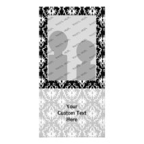Stylish Black and White Damask Pattern. Photo Greeting Card