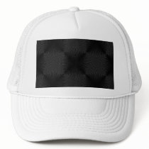 Stylish, black circles design. trucker hat