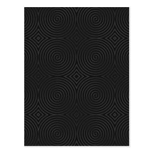 Stylish, black spirals design. post cards