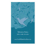 Stylish blue bird swirls spa salon business card