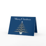 Stylish Blue Christmas Tree Greeting Card