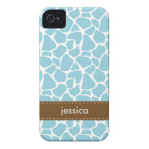 Stylish Blue Giraffe Pattern Iphone 4 Case
