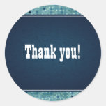 Stylish blue polka dots boys thank you stickers
