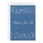Stylish Blue Snowflakes 5x7 Invitation Template