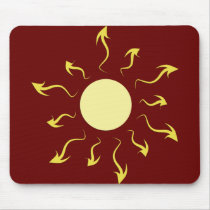 Stylish Bright Yellow Sun Design Mousepad