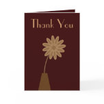 Stylish Brown Cartoon Flower Thank You Cards