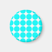 Stylish Chic Girly Cyan Polka Dots for Her Refrigerator Magnet