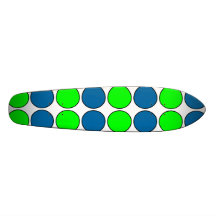 Stylish Chic Lime & Sapphire Polka Dots for Her Skate Boards
