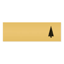 Stylish Christmas Tree. Black and Gold. Business Card