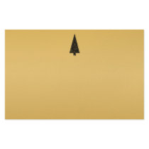 Stylish Christmas Tree. Black and Gold. Custom Stationery