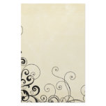 Stylish cream with black swirls paper stationery