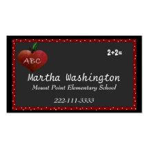 Stylish Custom Teachers Business Card