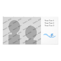 Stylish Cycling Themed Design in Blue. Photo Cards
