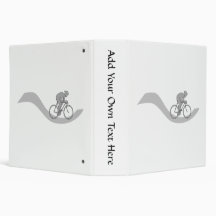 Stylish Cycling Themed Design in Gray. Vinyl Binder