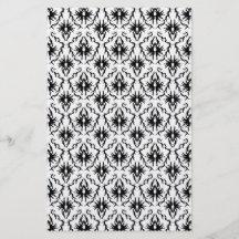Stylish Damask Design, Black and White. Full Color Flyer