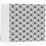 Stylish Damask Design in Black and White. 3 Ring Binders