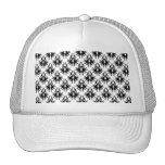 Stylish Damask Pattern in Black and White. Hat