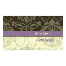 Stylish damask, wedding planners business cards