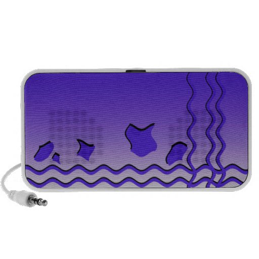 Stylish Deep Blue Waves, Abstract Design. Laptop Speaker