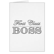Stylish Elegant Gifts for Bosses First Class Boss Cards