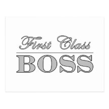 Stylish Elegant Gifts for Bosses First Class Boss Postcards