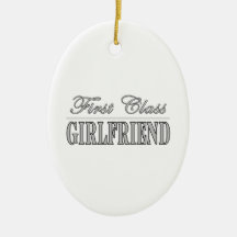 Stylish Elegant Girlfriends First Class Girlfriend Christmas Ornament