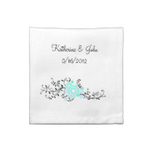 Stylish Flourish Wedding Cloth Napkins