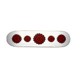 Stylish Flower in Black and Dark Red. Custom Skateboard