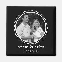 Stylish Frame Save The Date Magnet (Black)