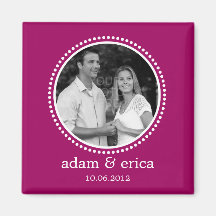 Stylish Frame Save The Date Magnet (Fuchsia)