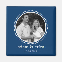 Stylish Frame Save The Date Magnet (Navy Blue)