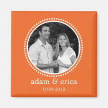 Stylish Frame Save The Date Magnet (Orange)
